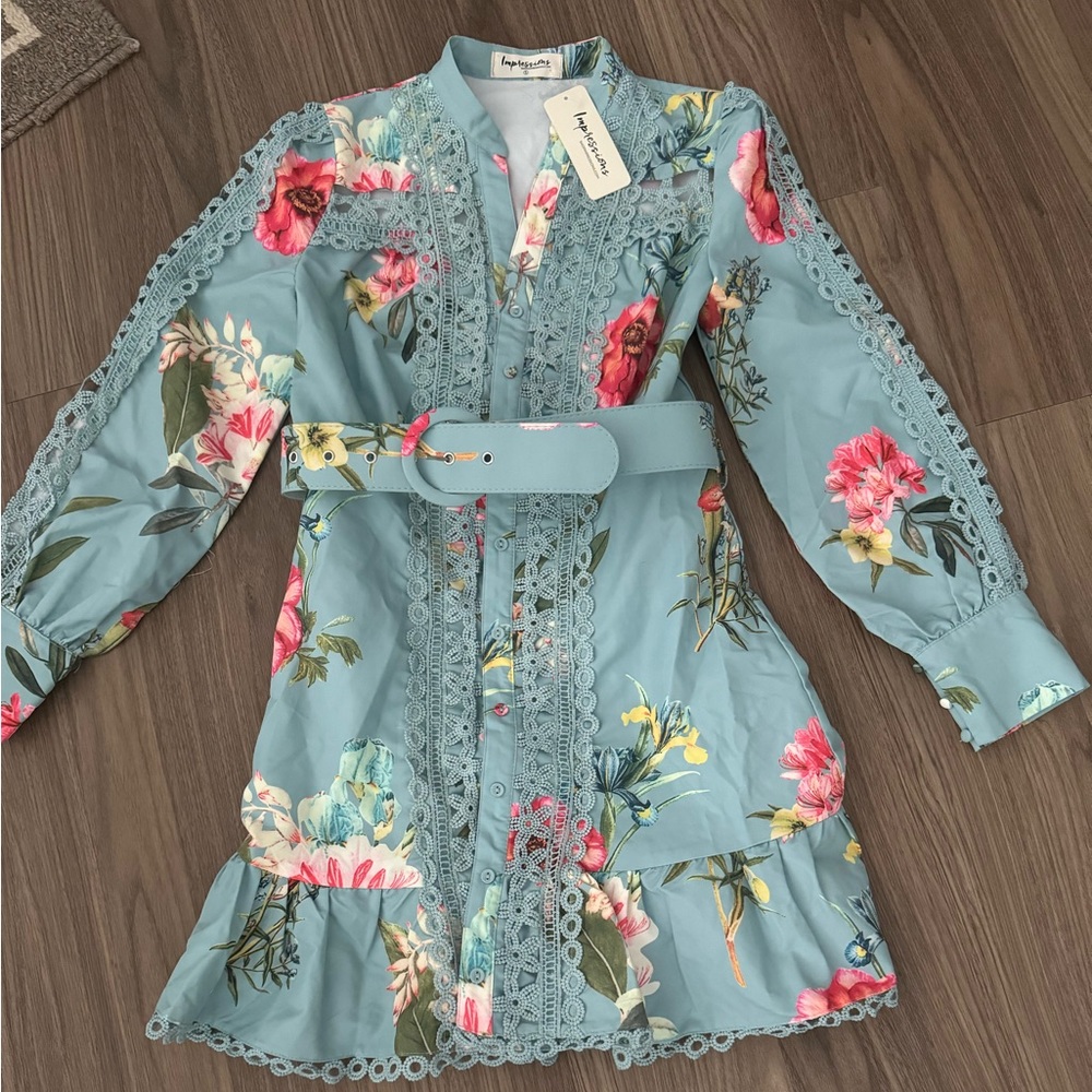 Floral crochet dress